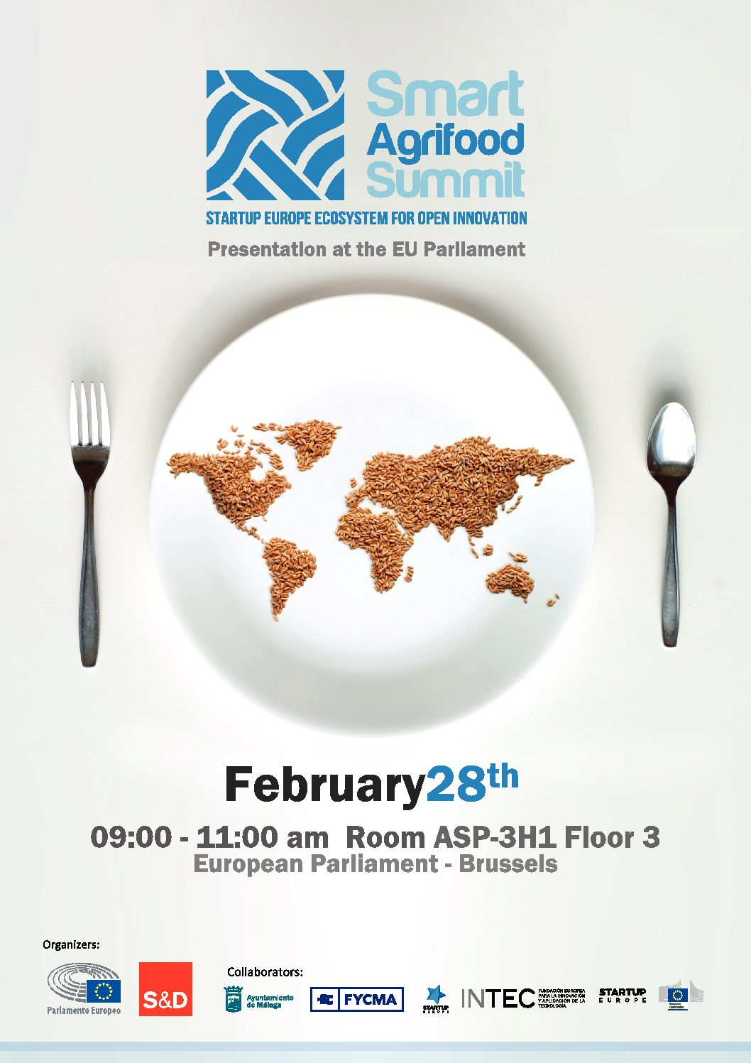 + Smart Agrifood Summit. Presentation at the Europe Parliament. Brussels. 28 th February
